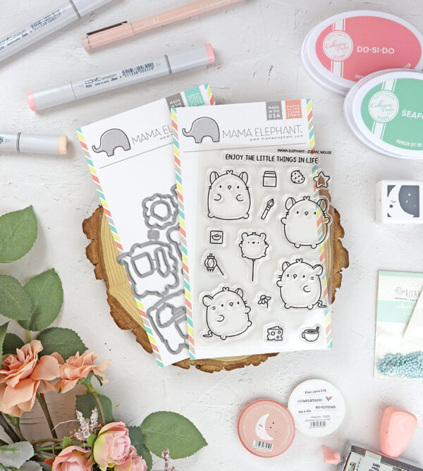Set de sellos+troquel Zodiac Mouse de Mama Elephant