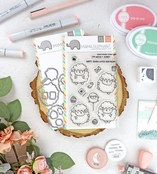 Set de sellos+troquel Zodiac Sheep de Mama Elephant
