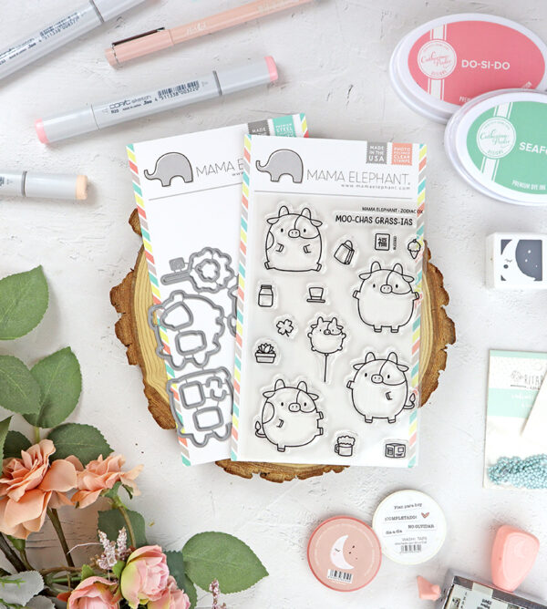 Set de sellos+troquel Zodiac Ox de Mama Elephant