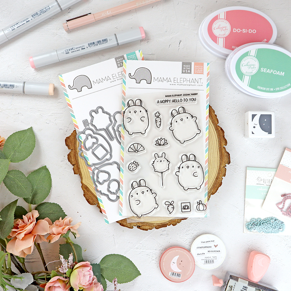 Set de sellos Zodiac Rabbit de Mama Elephant - Imagen 2