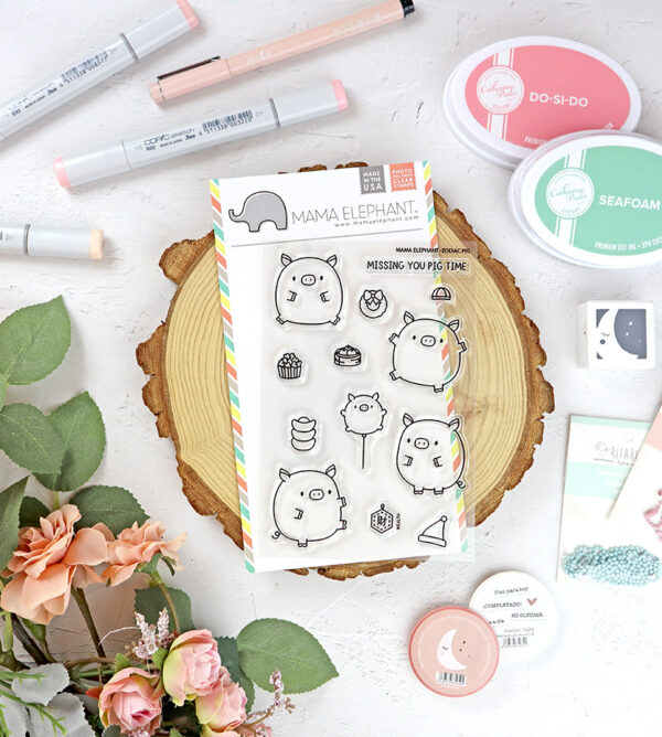 Set de sellos Zodiac Pig de Mama Elephant