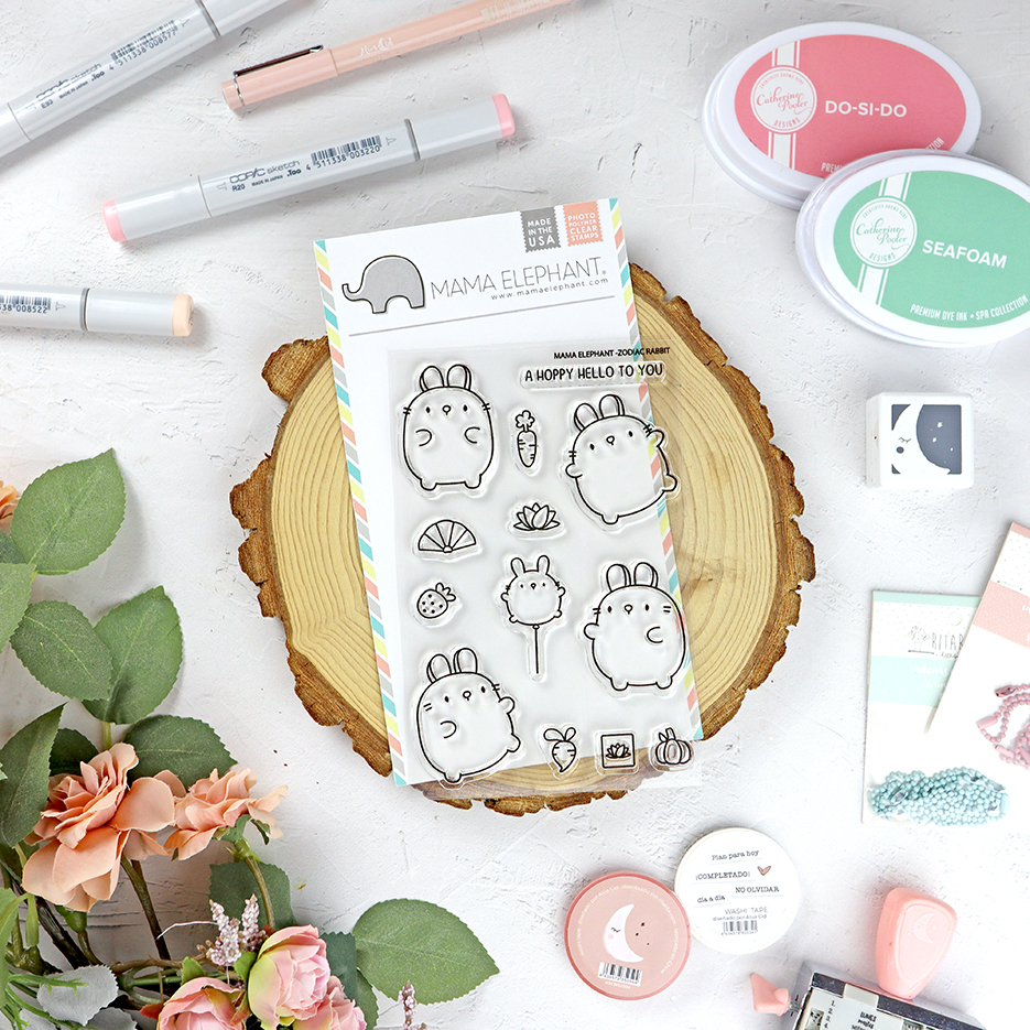 Set de sellos Zodiac Rabbit de Mama Elephant